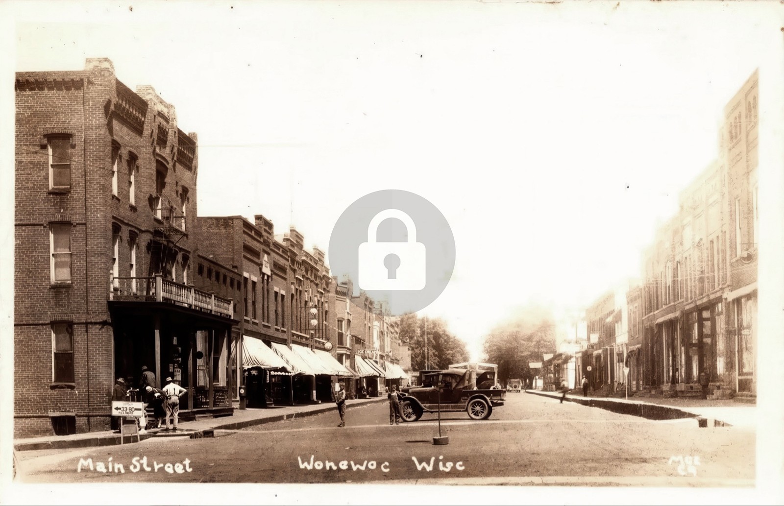 Main Street Wonewoc Wisconsin WI c1930 RPPC Photo Postcard COPY