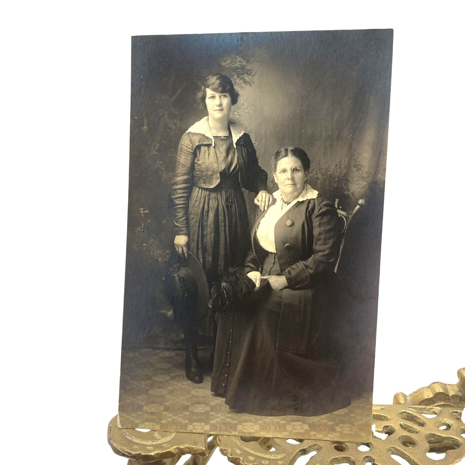 Vintage C1910s Two Women Portrait RPPC Real Photo Postcard AZO Canada 3.5x5.5