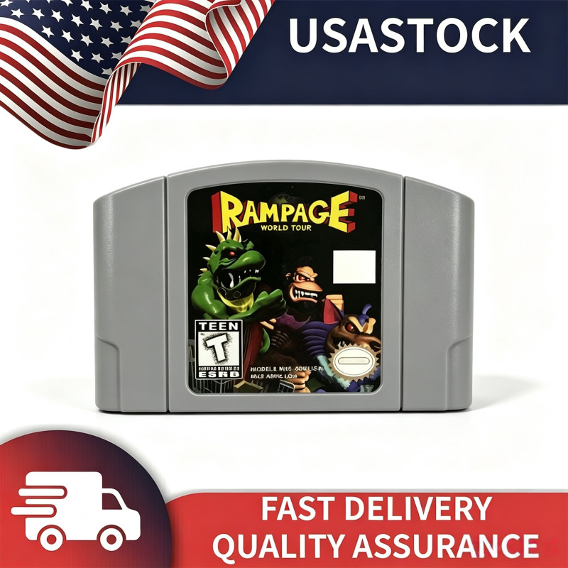 Rampage World Tour Games Cartridge For  N64 Console US Version Fast Shipping