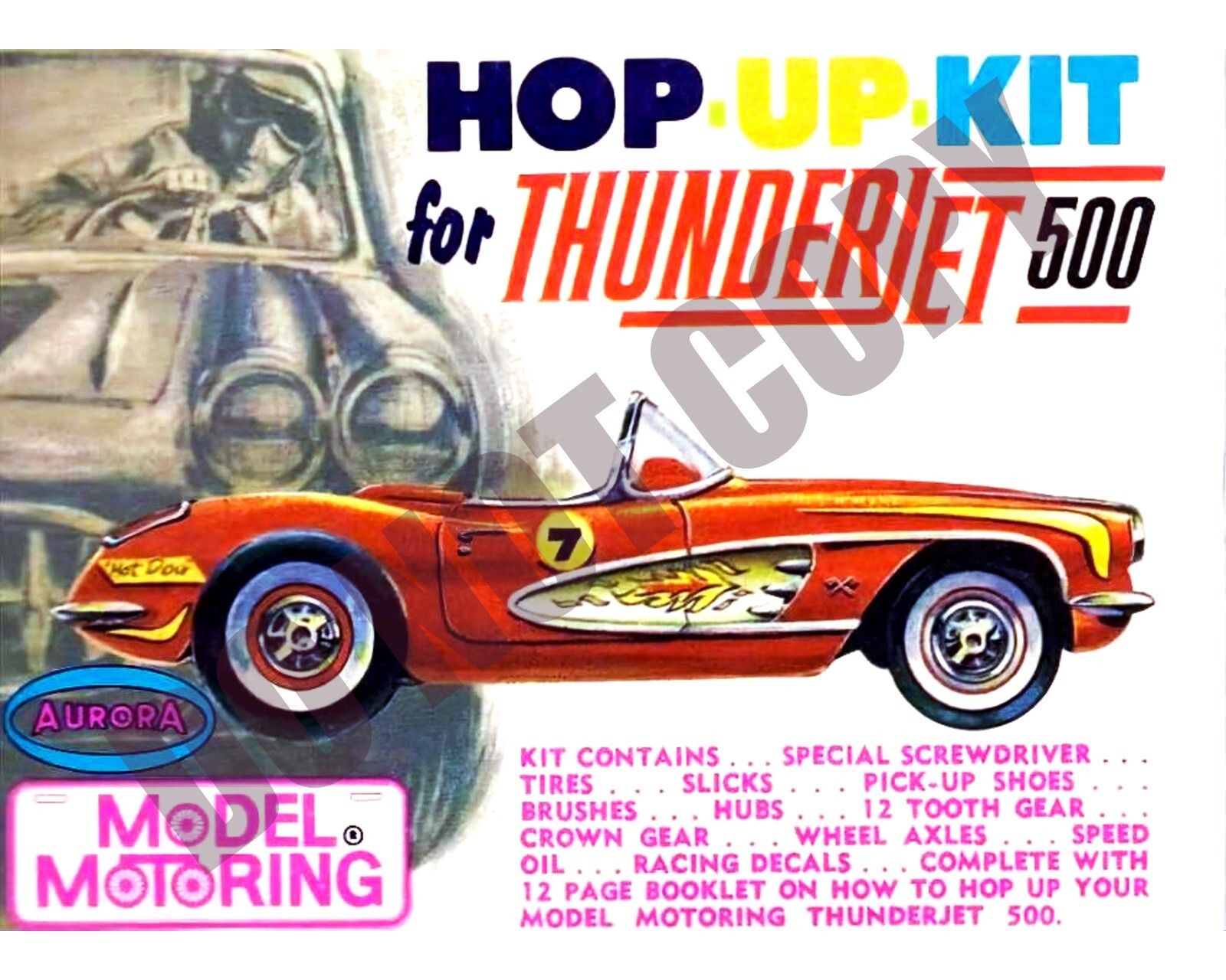 1964 Aurora Auto Car Hop Up Kit for Thunderjet 500 Model Motoring 8x10 Photo