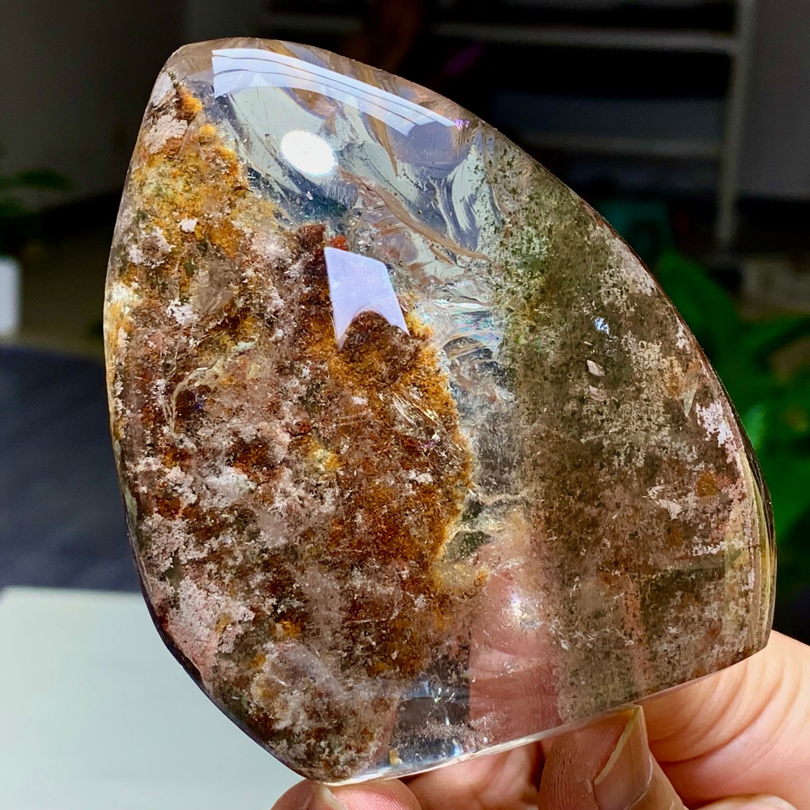 271G Natural Green Ghost Crystal Quartz Crystal  Mineral Specimen