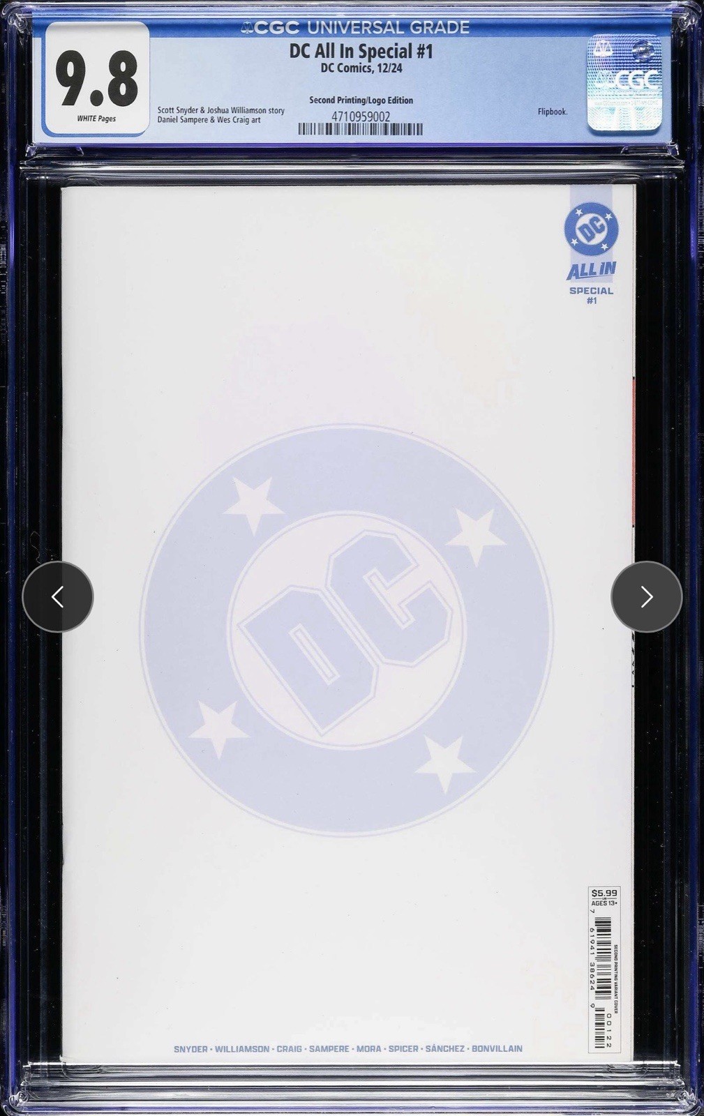 DC All in Special #1 Second  Printing / Logo Edition (DC Comics 12 2024) CGC 9.8