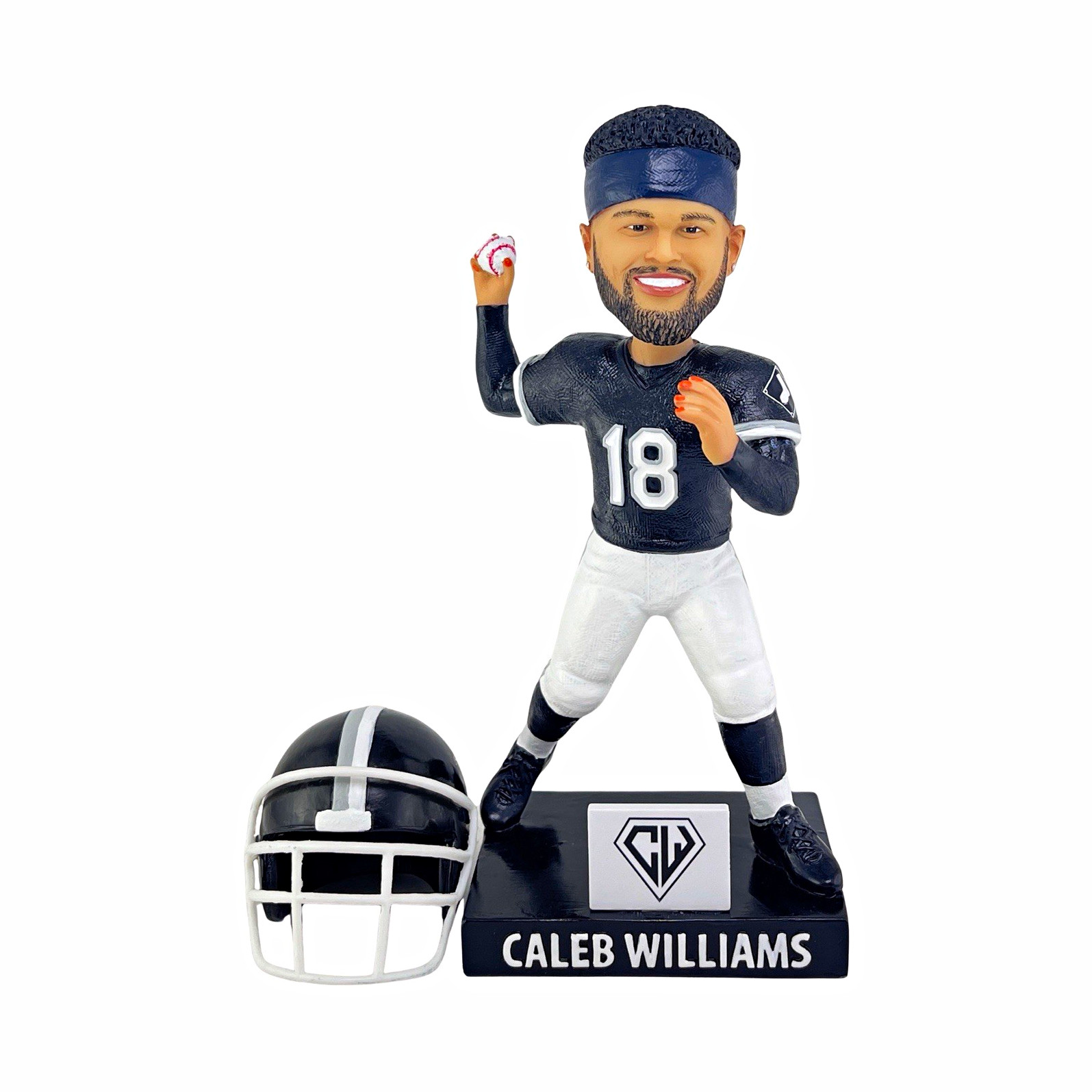 Caleb Williams #18 Football Bobblehead Figure w/ Helmet Accessory