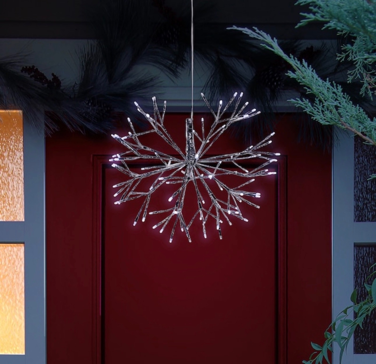 Alpine CRD100S-WT 10” LED Snowflake Ornament Silver White Christmas Light
