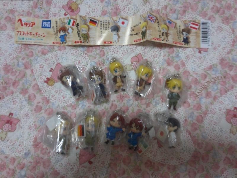 Hetalia Mascot Keychain Set 10pc Full Collection Plus Alpha Rare Exclusive Hetalia Mascot Keychain Set 10pc Full Collection Plus Alpha Rare Exclusive