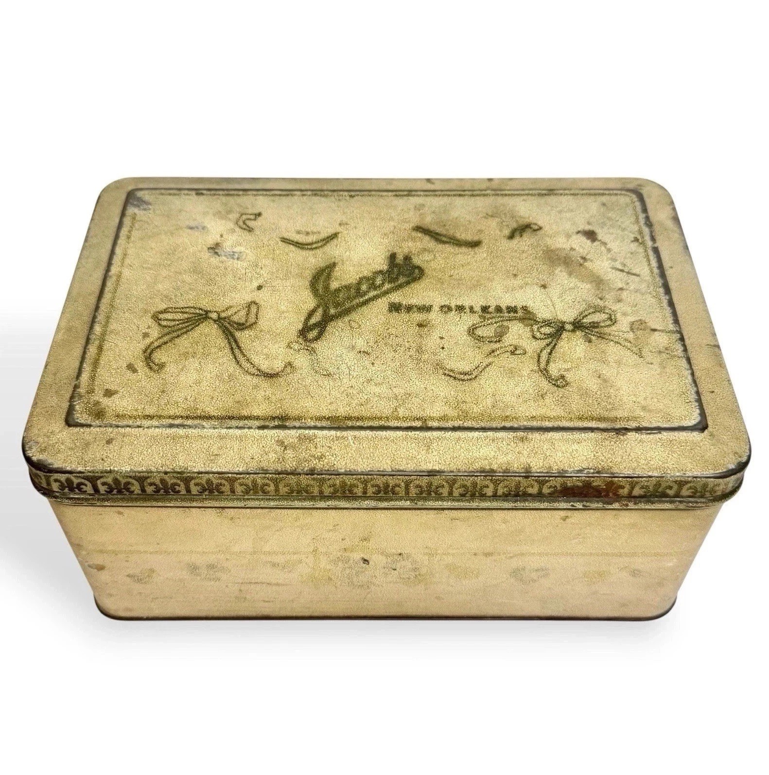 Jacob's New Orleans Candy Co Large Tin Box Chocolates Rare Antique 1920s