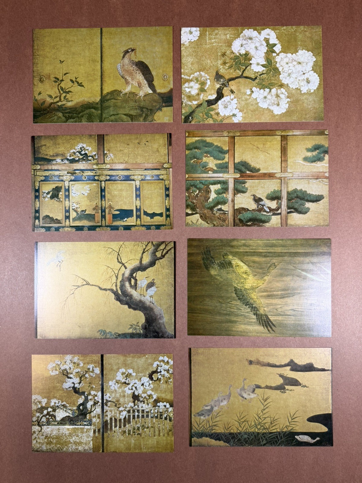 8 Postcards of Paintings in Nijo Castle (Kyoto) Ninomaru Palace - Japan