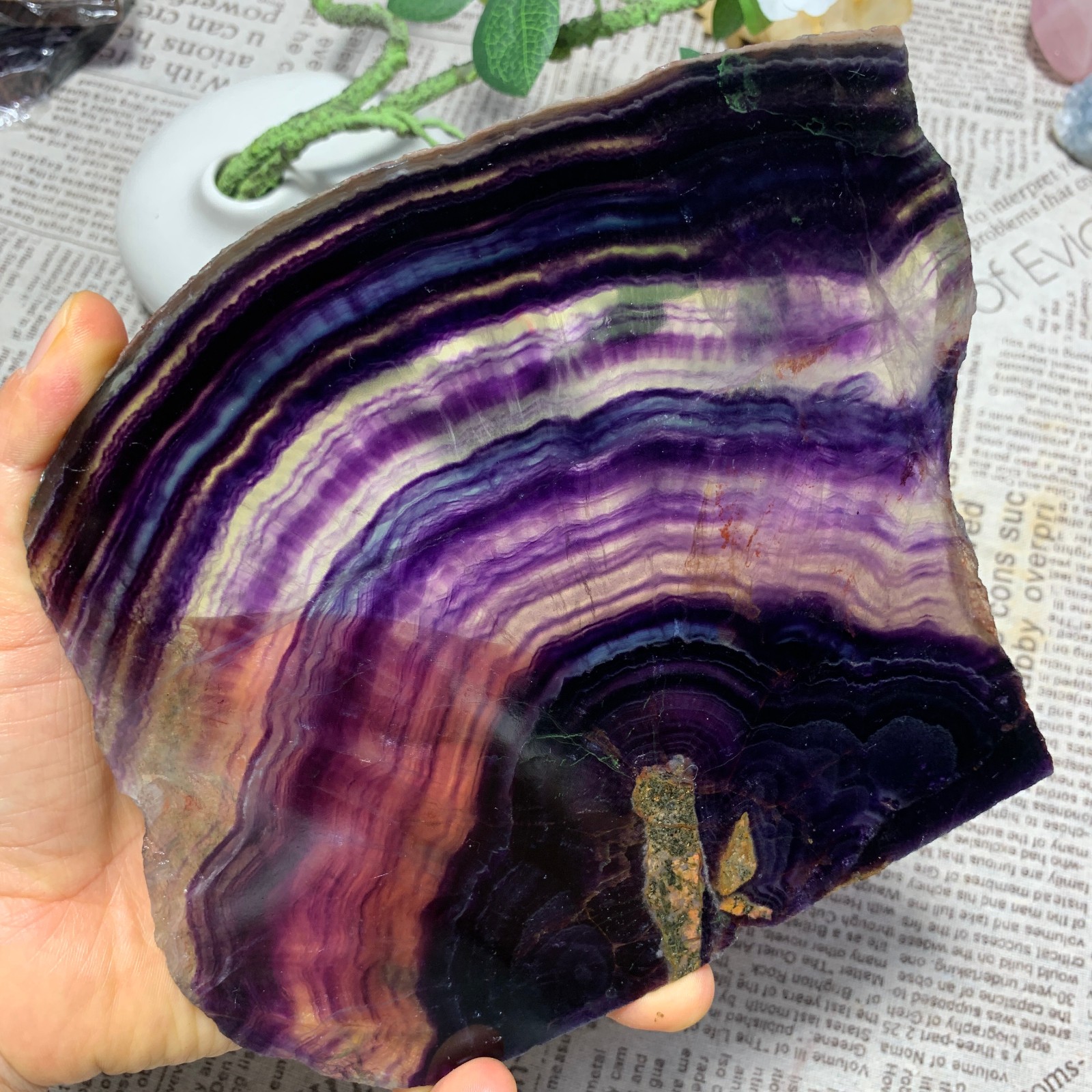 941g Natural beautiful Rainbow Fluorite Crystal flake original stone specimen