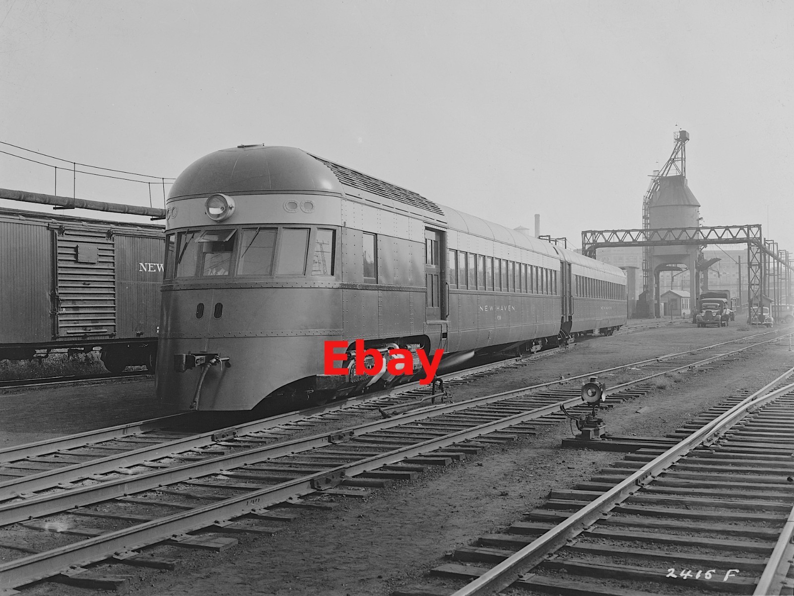NYNH&H Steam Powered Besler Railcar & Unpowered Trailer ca. 1940 8 x 10 Photo