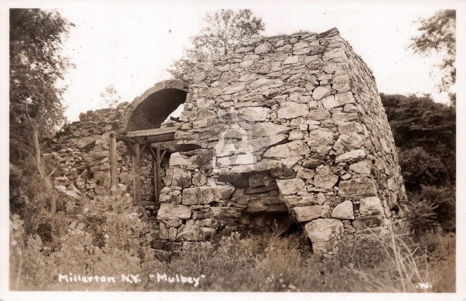 Mulbey Maltby Iron Furnace Ruins Millerton NY Dutchess County RPPC Postcard COPY