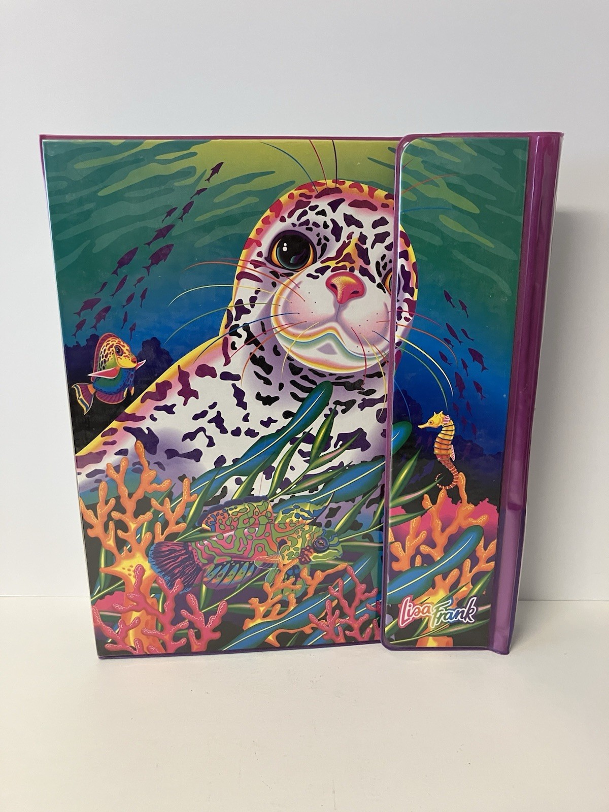 Vtg 1990’s Lisa Frank Rainbow Reef Skeeter the Seal Binder Trapper Keeper Style 