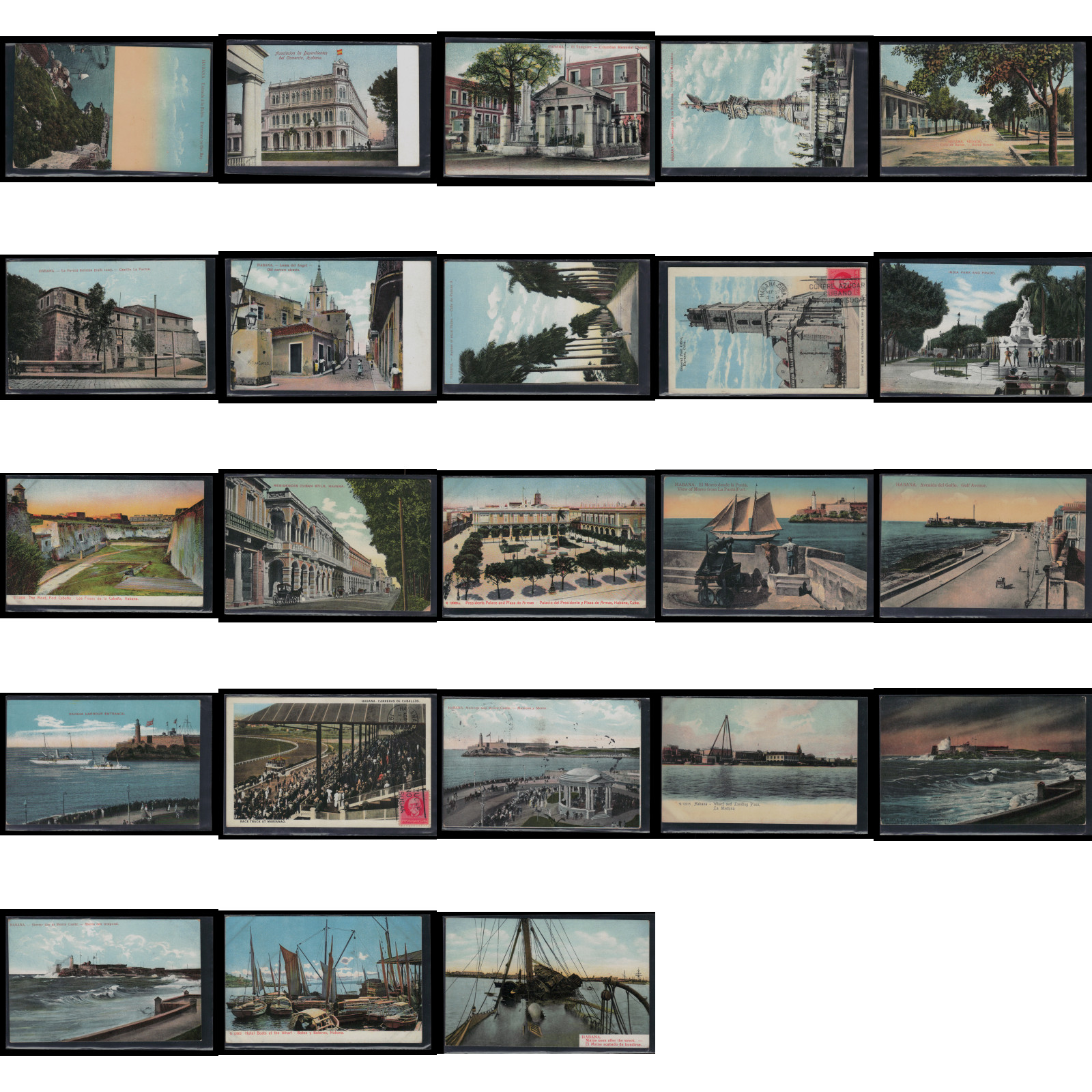 Vintage Lot of 23 Havana Cuba Pre Revolution Postcards  B