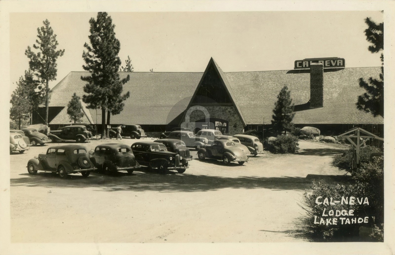 Photograph 1930s Nevada Cal Neva Lodge Lake Tahoe RPPC Photo Postcard COPY