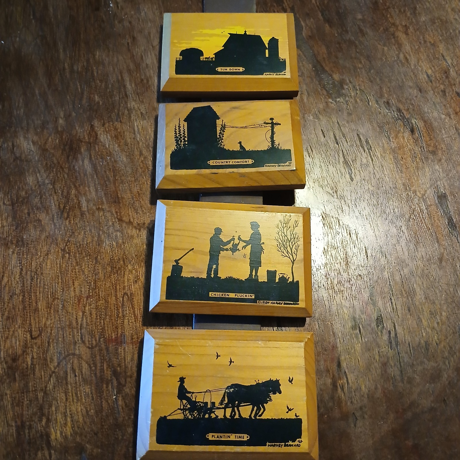 Vintage Harvey Bernard Wooden Wall Plaque 