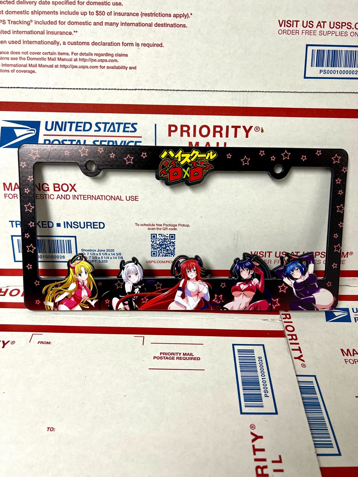 High School DXD License Plate Frame featuring Rias Akeno Xenovia, Koneko, Asia 