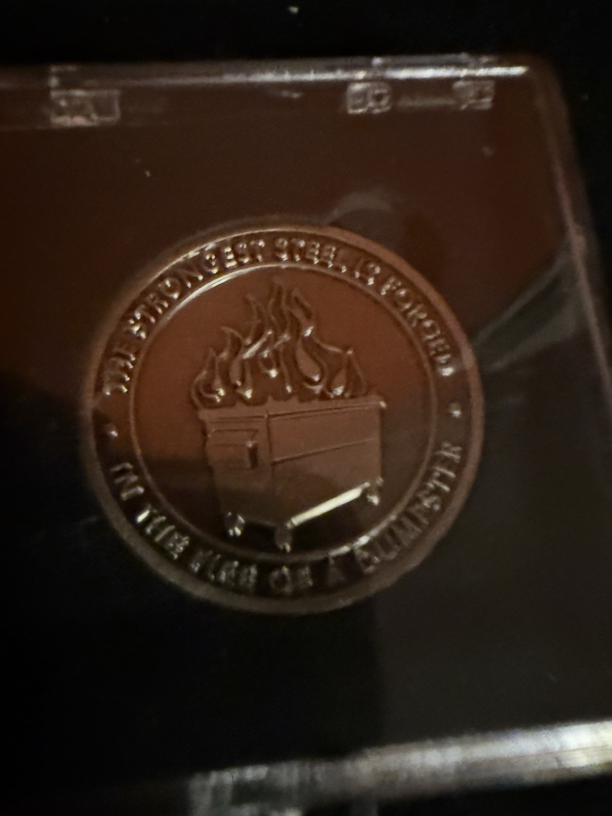 The ORIGINAL Dumpster Fire Challenge Coin Bronze