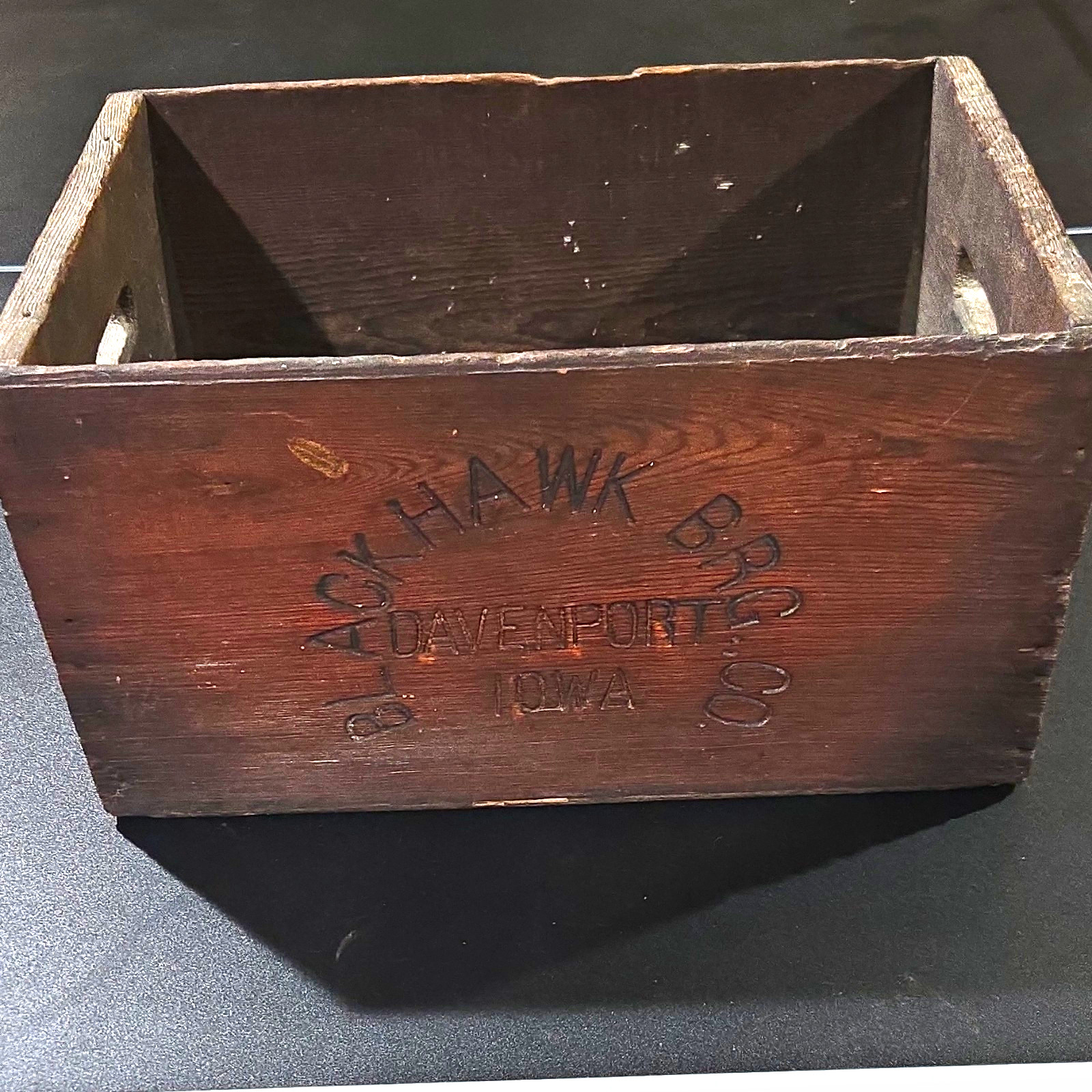 Vintage Primitive Blackhawk Brewing Co. Wood Beer Crate 1940-50 Davenport Iowa
