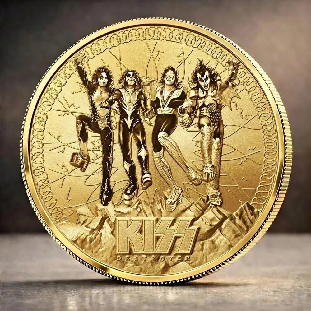 KISS Destroyer Album Coin Gold Rock Band Gene Simmons Paul Stanley Challenge Coi