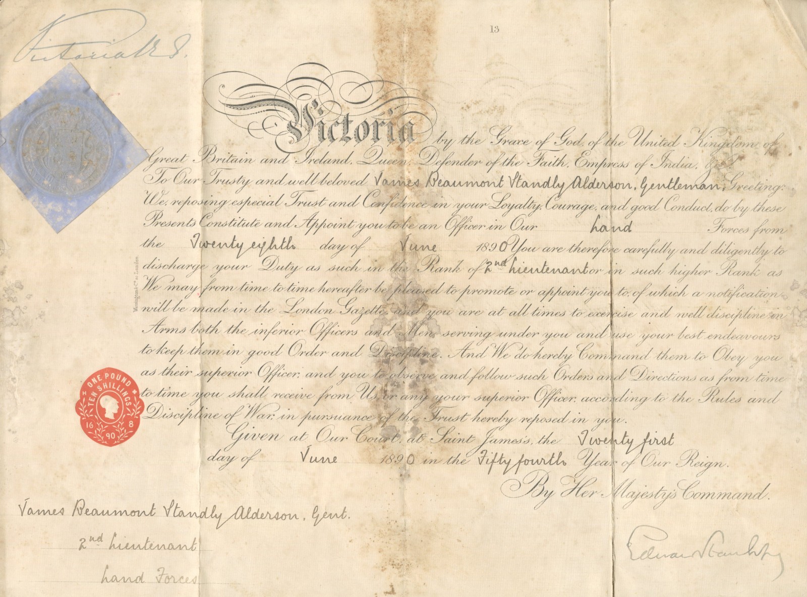 Queen Victoria ~ Signed Autographed Royal Military Document ~ PSA DNA