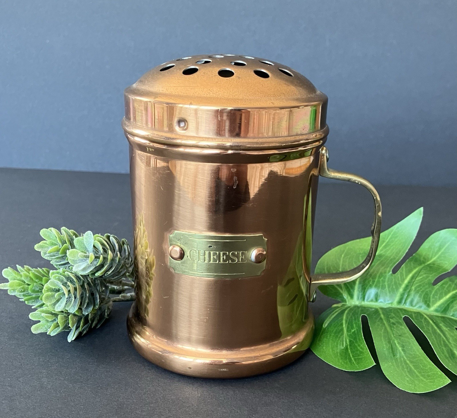 VTG Solid Copper & Brass 5 Inch Cheese Shaker Made In Korea Cottage Core