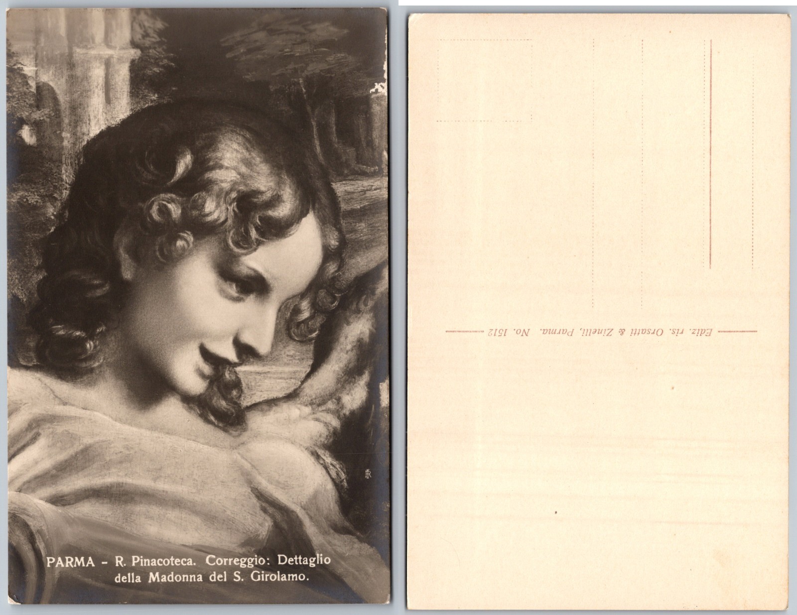 RPPC Correggio Madonna Detail Renaissance Art Photo Postcard