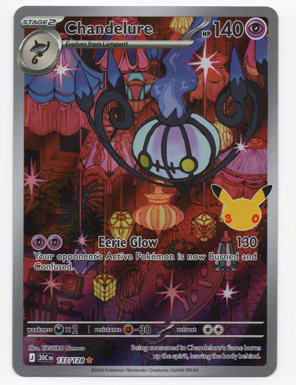 Chandelure Holofoil[30C - 137/128] (NM) Pokemon a
