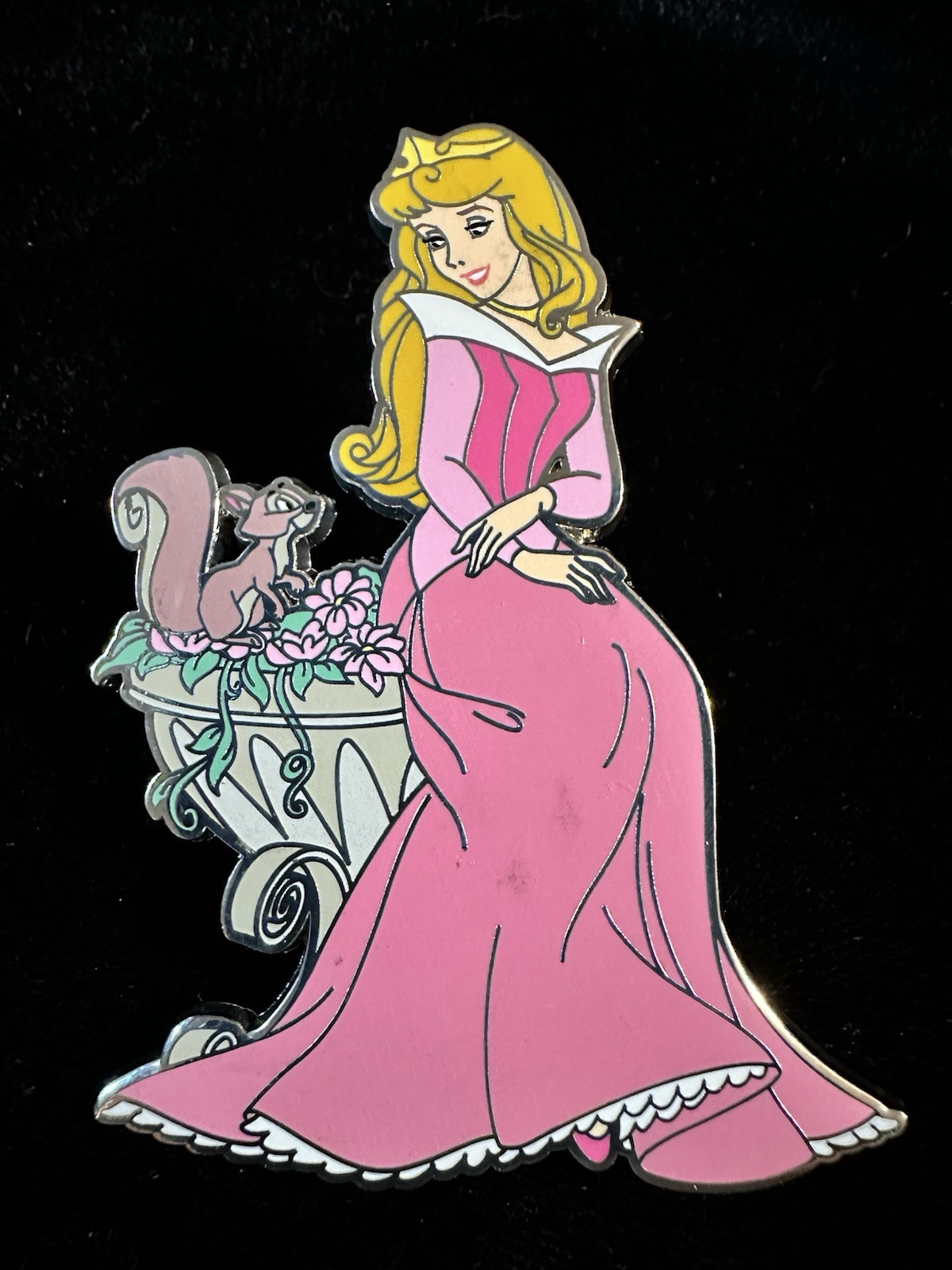 DLP Princess Aurora Sleeping Beauty Pink Dress Squirrel Paris Disney Pin 146363