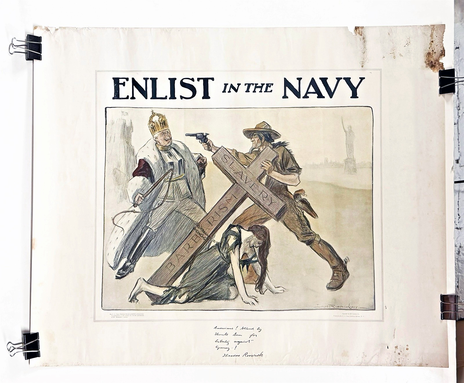 Original 1917US WWI Navy Recruiting poster 