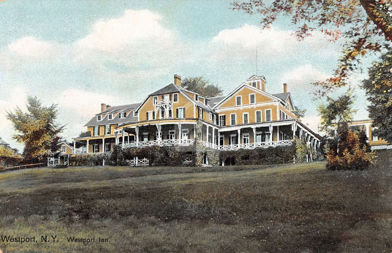 Westport New York Inn Street View Postcard Copy