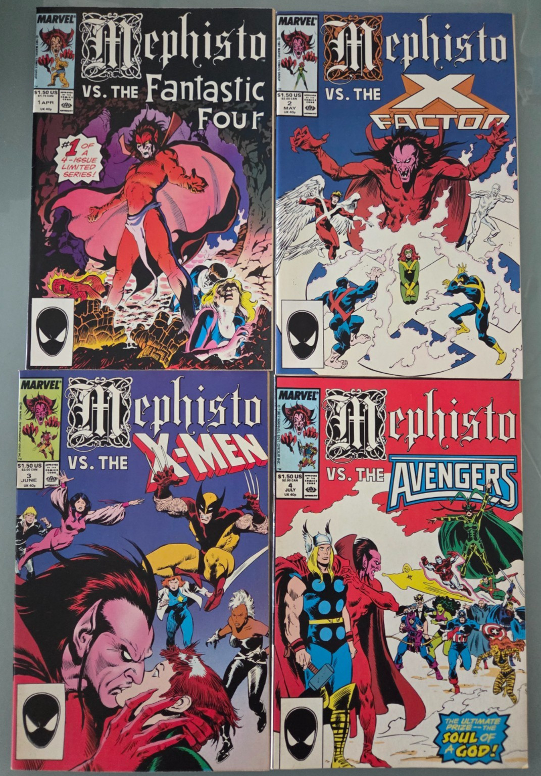 MEPHISTO VS #1-4 (1987) MARVEL COMICS FULL SERIES FANTASTIC FOUR X-MEN