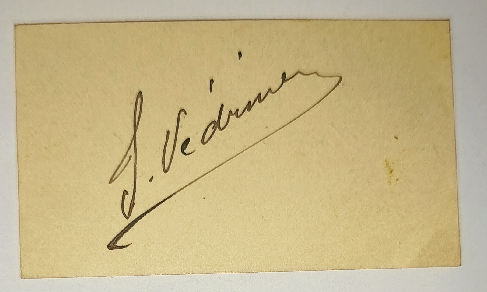 Signature Autograph of the Aviator Jules VÉDRINES (c. 1911-1912)