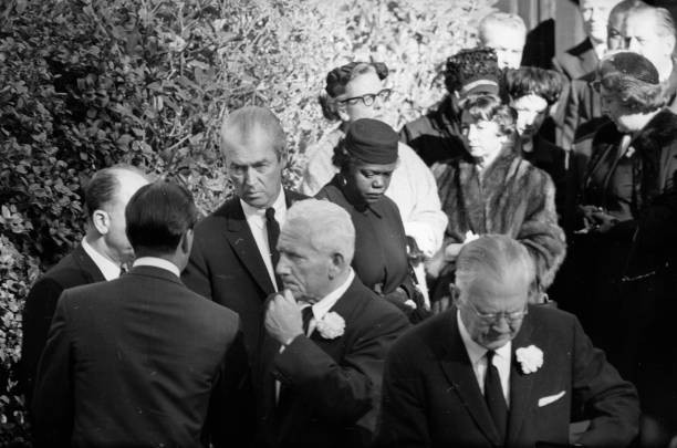 American actor James Stewart amongst mourners funeral Clark Gable - Old Photo