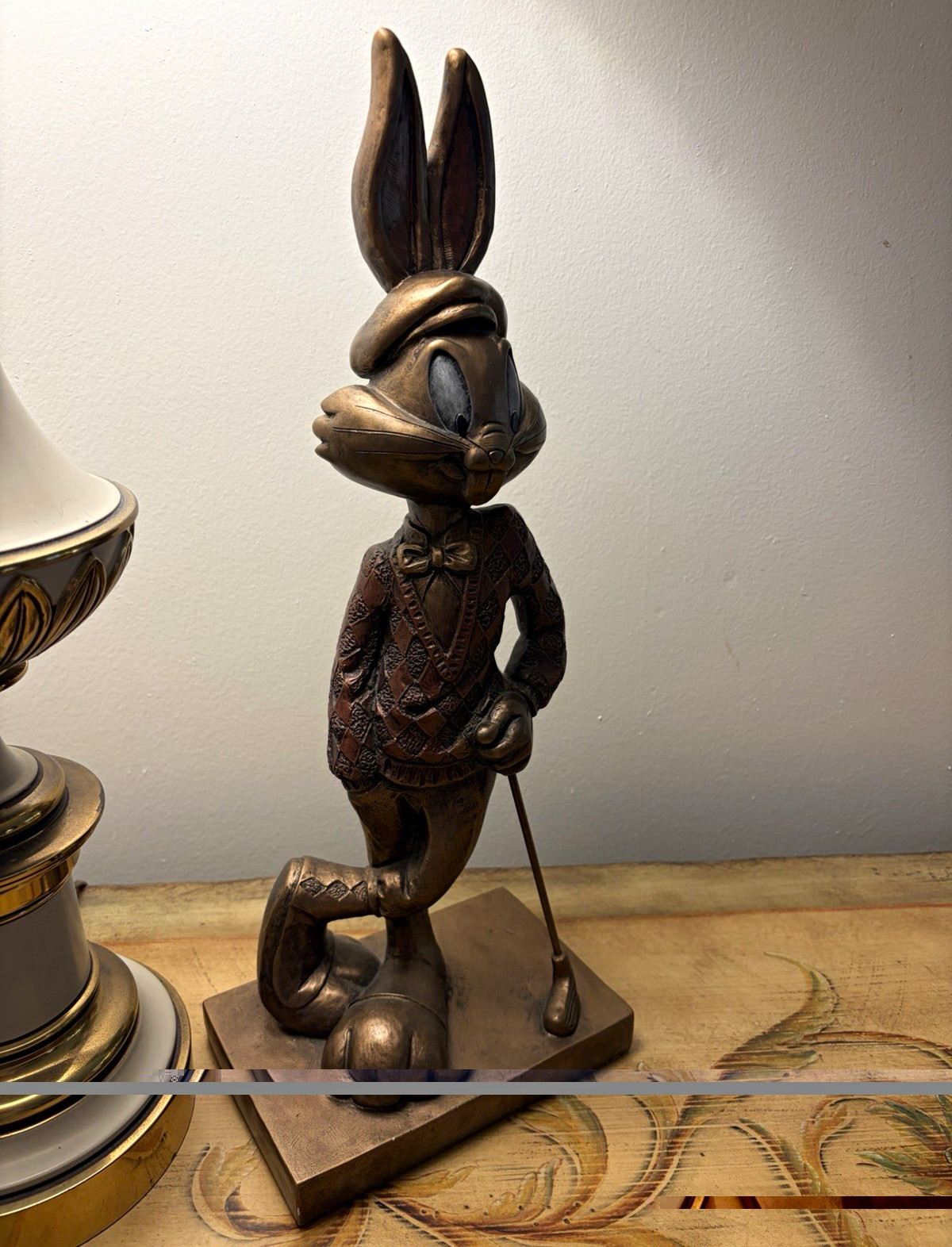 RARE 1997 Bugs Bunny Golfer Statue Austin Sculpture Warner Bros SOLID CAST METAL