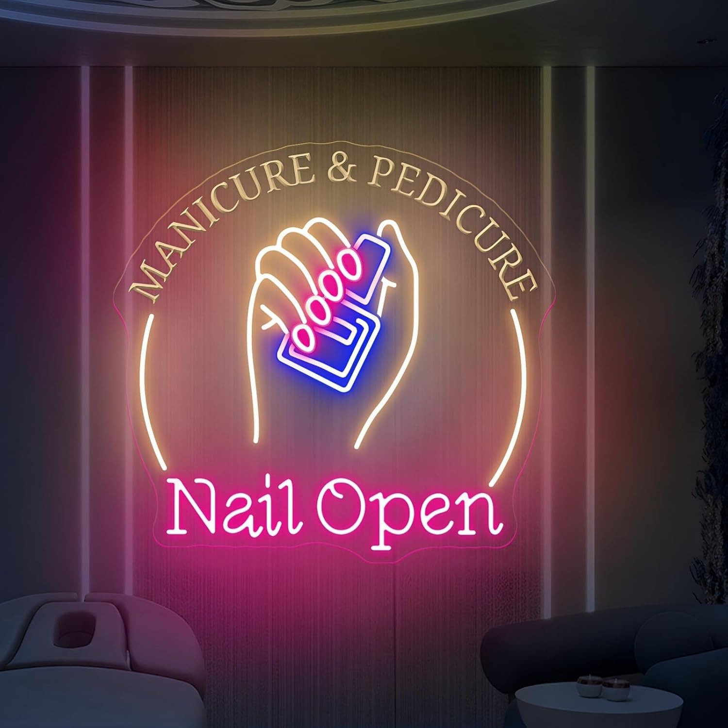 Nail Open Neon Sign for Salon Window Manicure Pedicure Beauty Spa Wall Decor Nail Open Neon Sign for Salon Window Manicure Pedicure Beauty Spa Wall Decor