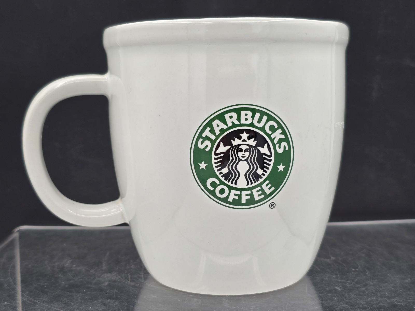 2007 STARBUCKS WHITE /GREEN LOGO COFFEE 16 OZ COFFEE MUG CUP W/ Tea Infuser