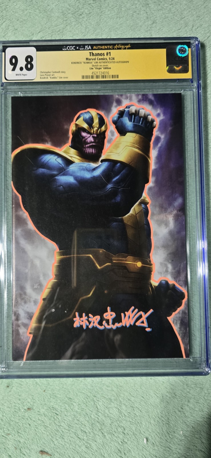 Thanos # 1 Cgc 9.8 Signed With Sketch