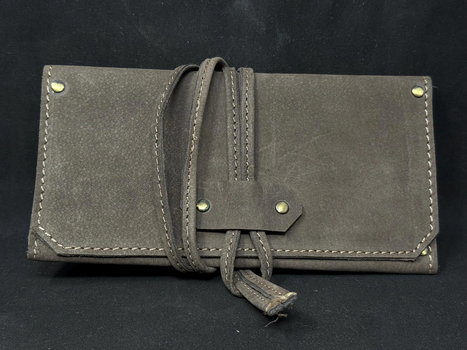 Edwardian Roll-Up Tobacco Field Pouch | Leather Travel Case | Early 1900s