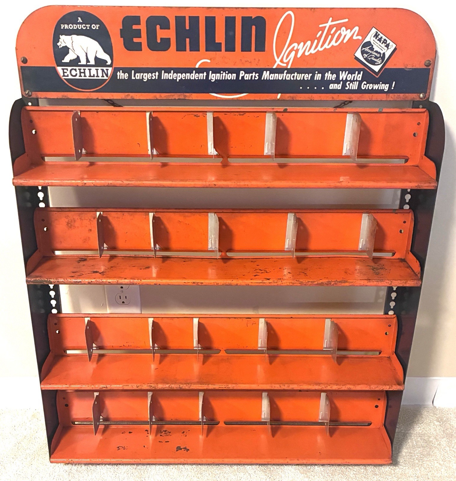 1940s🔥 Vintage Echlin Napa Automotive Parts Shelf Display Rack Sign Garage Oil