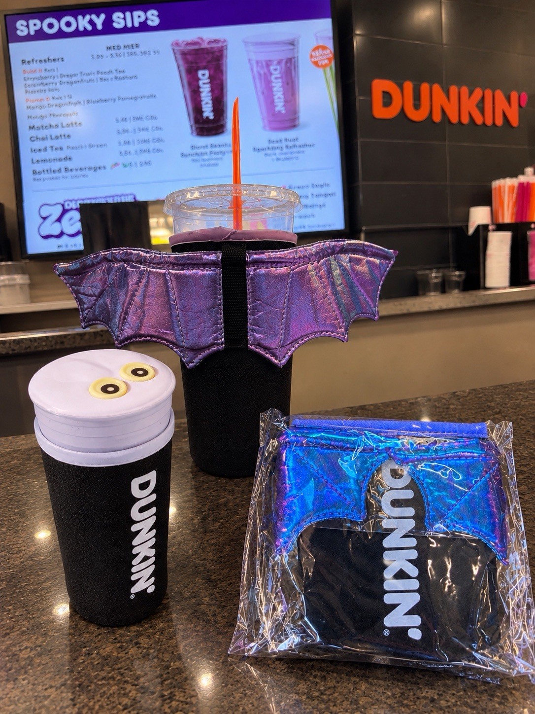 Dunkin' Halloween Bat Wing Cup Sleeve
