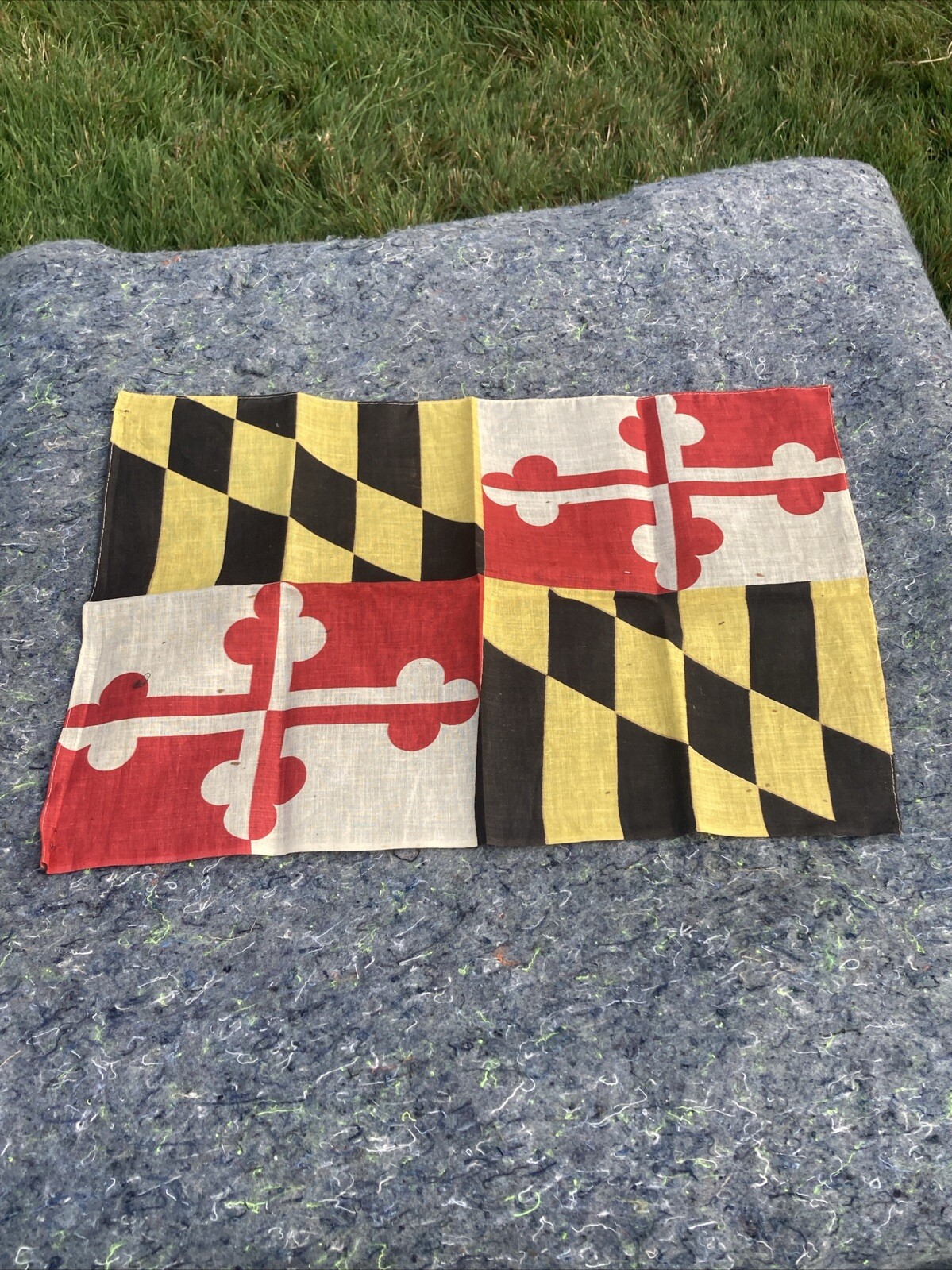 Post WWI Annin Defiance Maryland State Flag; 3x5 Sewn Cotton Bunting Late 1920s