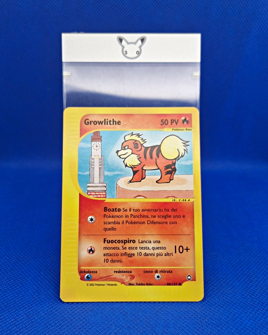 Pokemon TCG Growlithe Aquapolis 80/147 Vintage Italian 2002 50CP/Rare