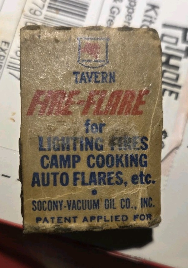 Rare Vintage Tavern Fire Flare Socony Vacuum Oil Co Fires 