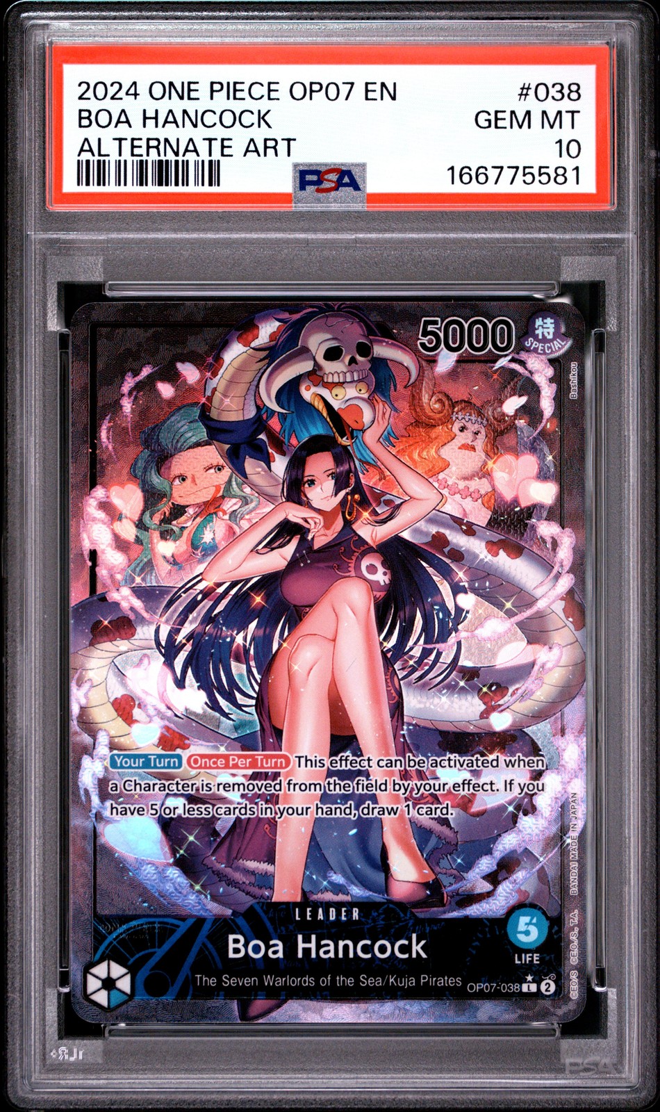 2024 ONE PIECE OP07-500 YEARS IN THE FUTURE ALTERNATE ART BOA HANCOCK PSA 10