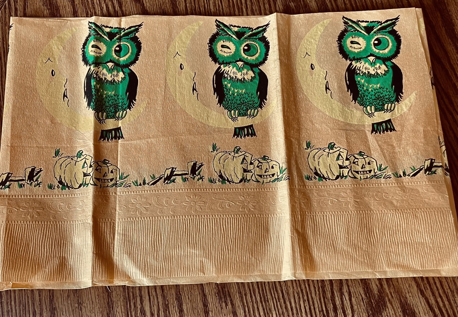 1 Rare Vintage Tuttle Halloween Crepe Paper Tote 18x13” panel precut pieces NOS 