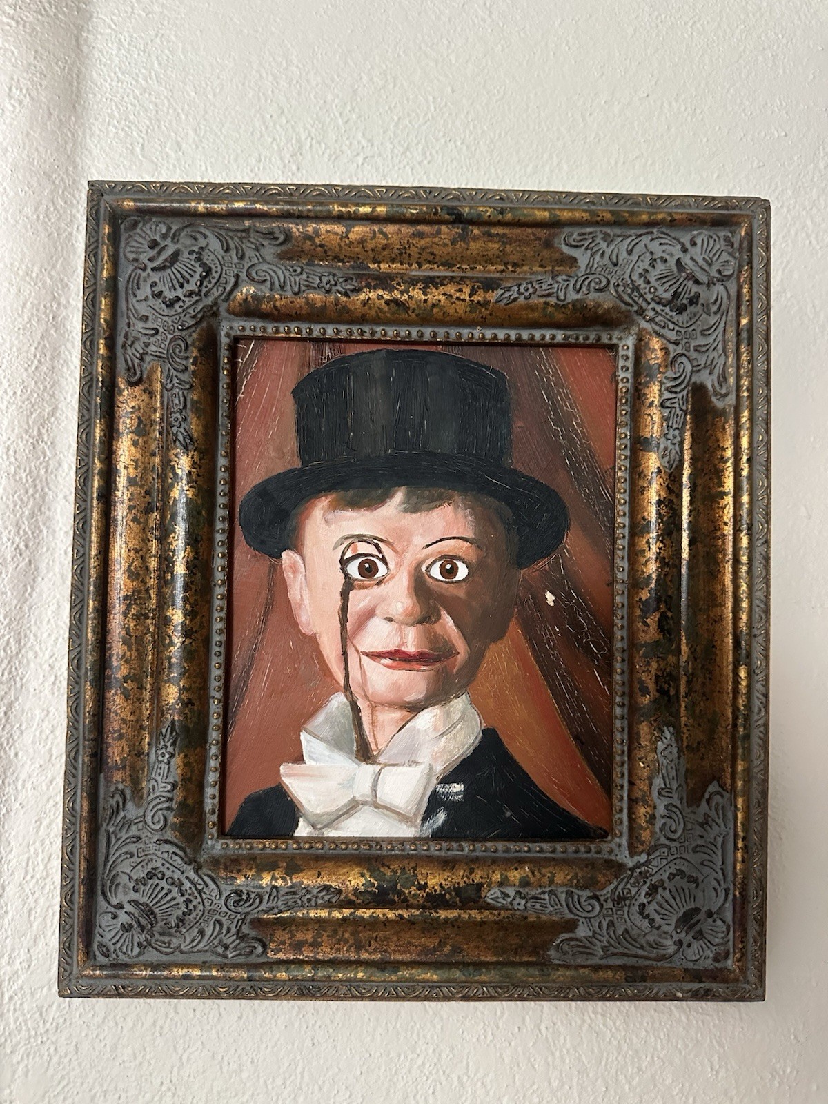 Vintage Charlie McCarthy Magic Gimmick Painting Haunted Recessed Eye Illusion