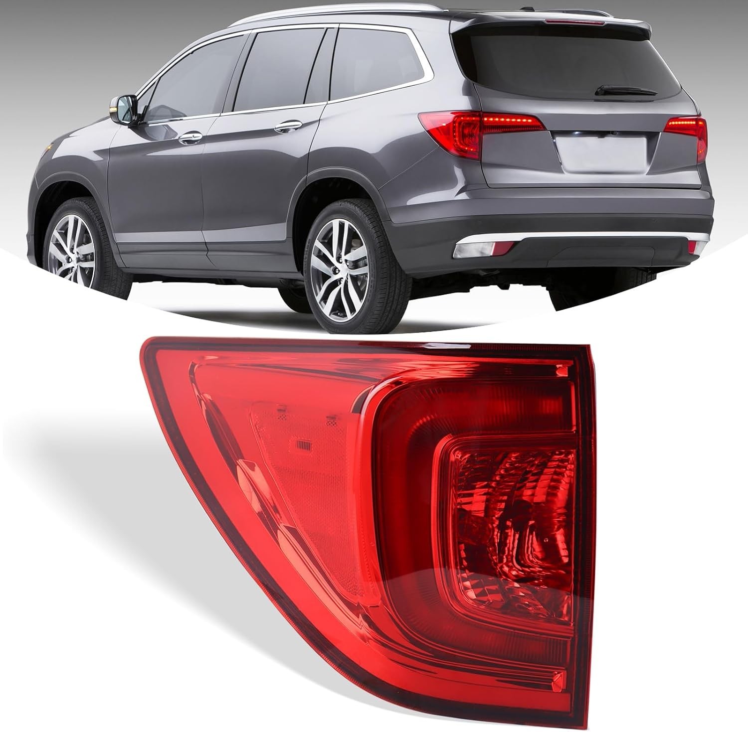 Outer Tail Light Assembly Compatible With 2016 2017 2018 Honda Pilot Rear Lig...