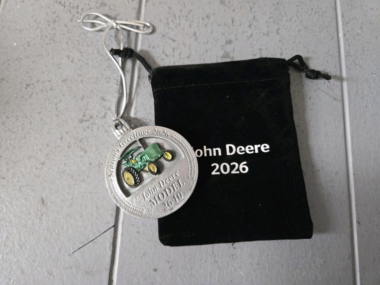 LP90135 John Deere 2026 Pewter Christmas Ornament #31 in Series PMDCO2026