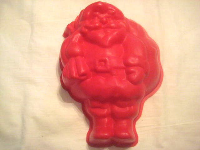 Vintage Red Plastic Santa Claus Cake Mold 10\