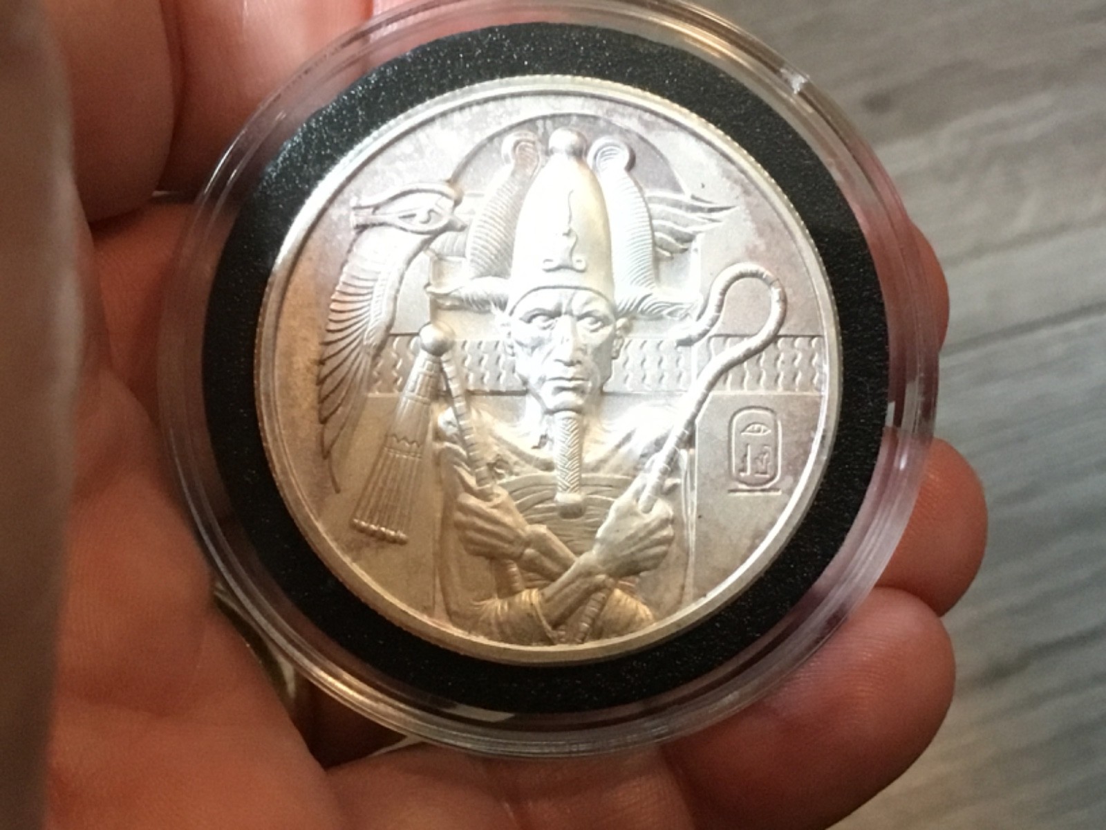2015-Elemetal Mint Egyptian Gods Series Osiris 2 oz .999 Fine Silver Art Round