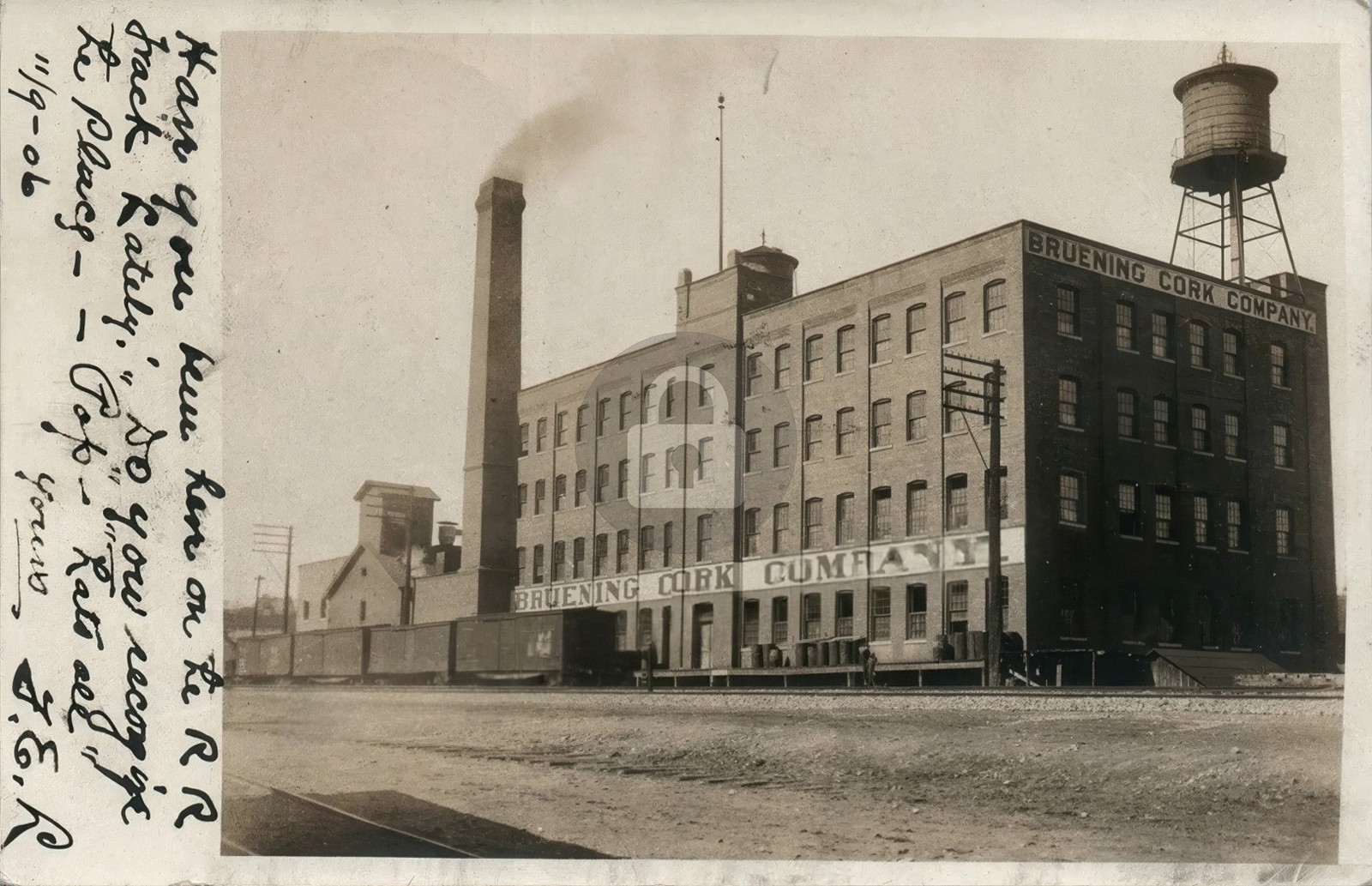 Bruening Cork Company OAKDALE PA Allegheny County 1906 RPPC Photo Postcard COPY